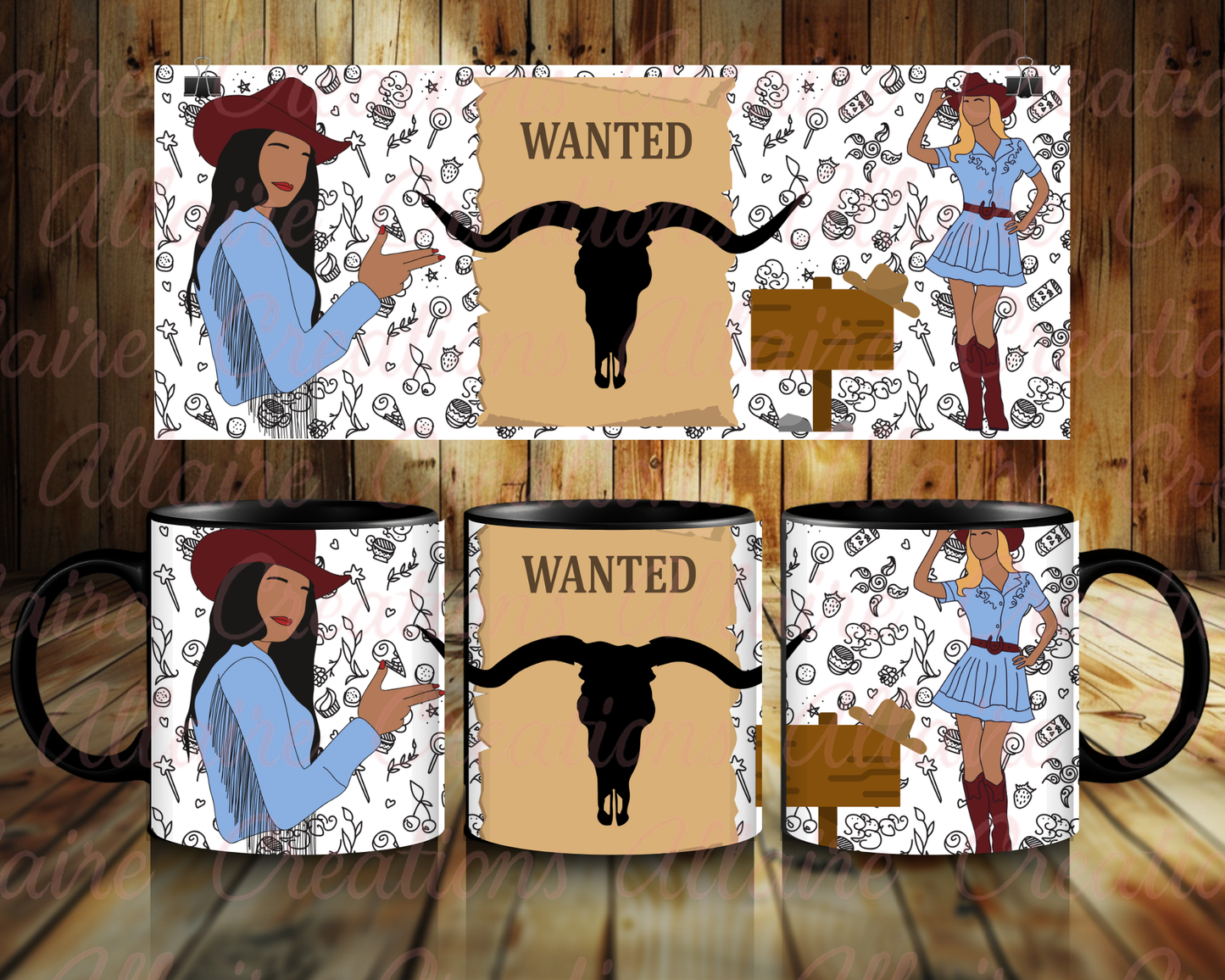Wanted Cowgirl Coffee Mug