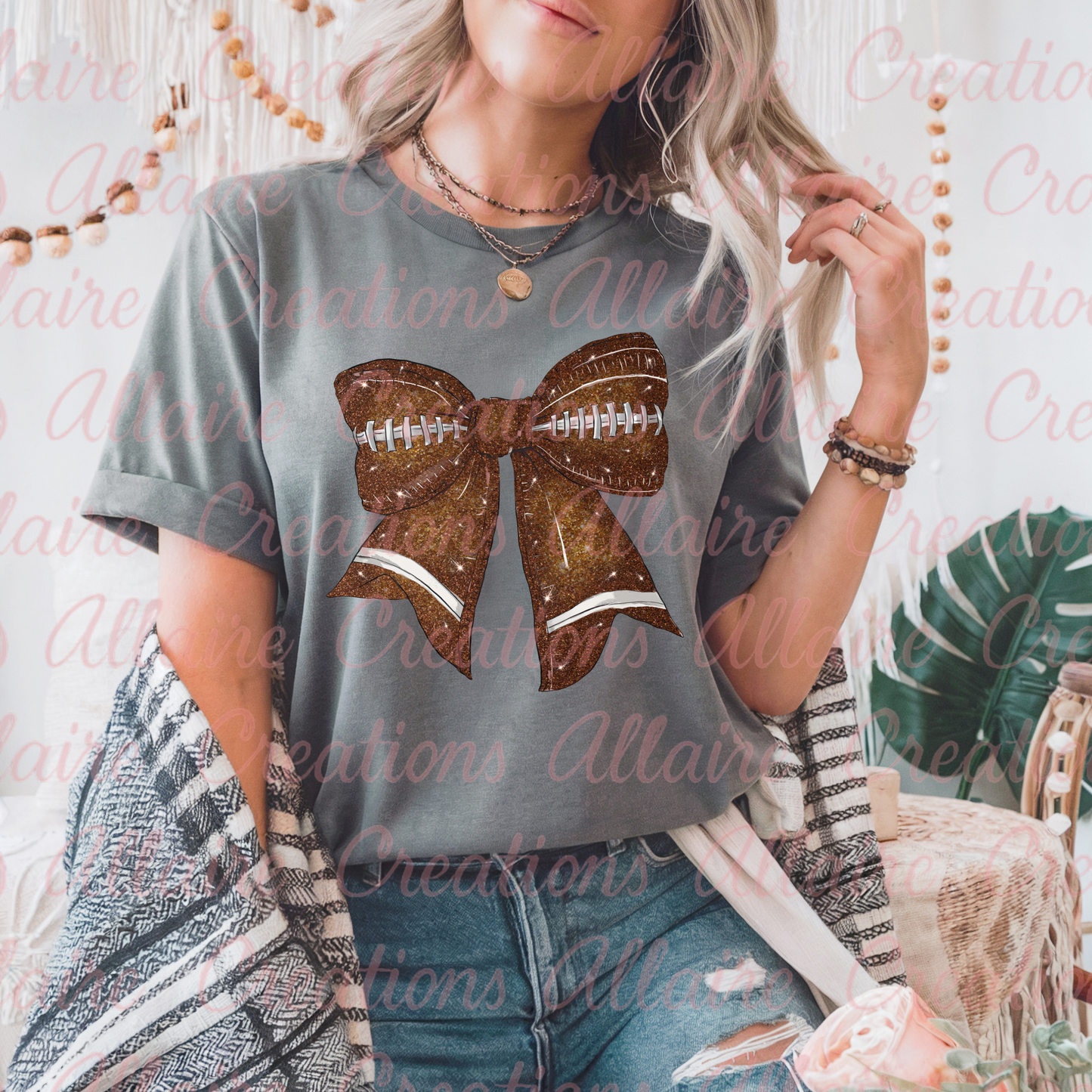Bow Football Tee