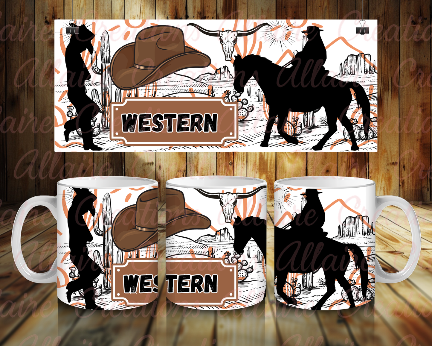 White Western Coffee Mug