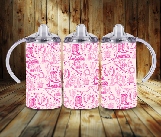 Pink Cowgirl Western Sippy Cup