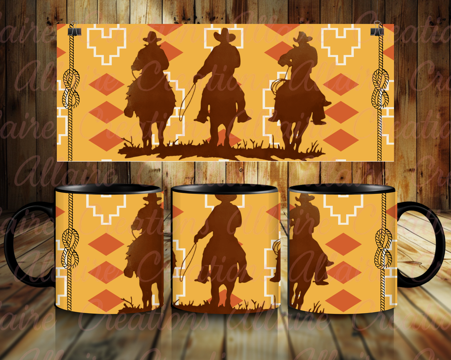 Yellow Cowboy Ridding Coffee Mug