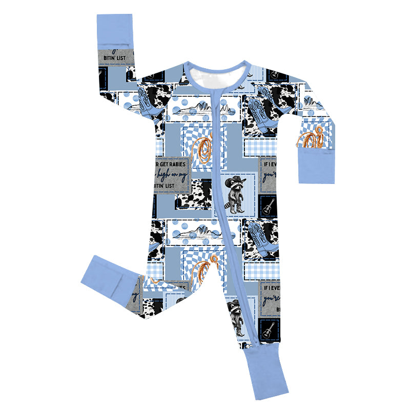 Blue Rabies Bamboo Zipper