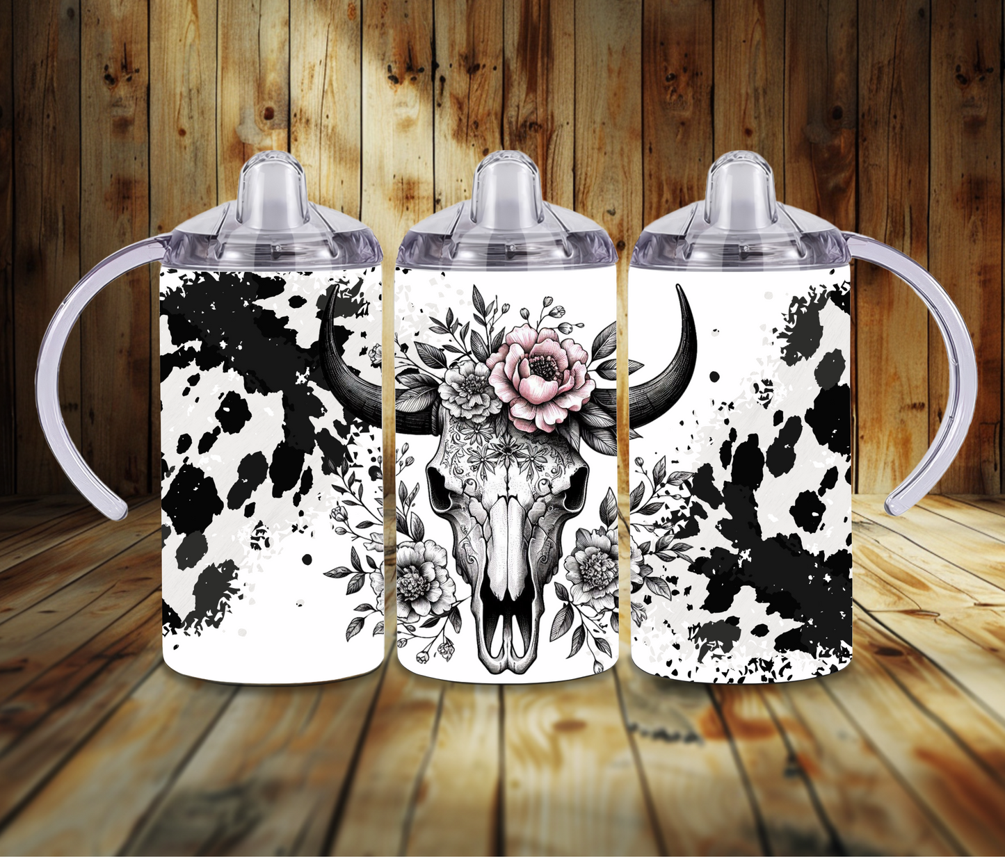 White Cow Skull Sippy Cup