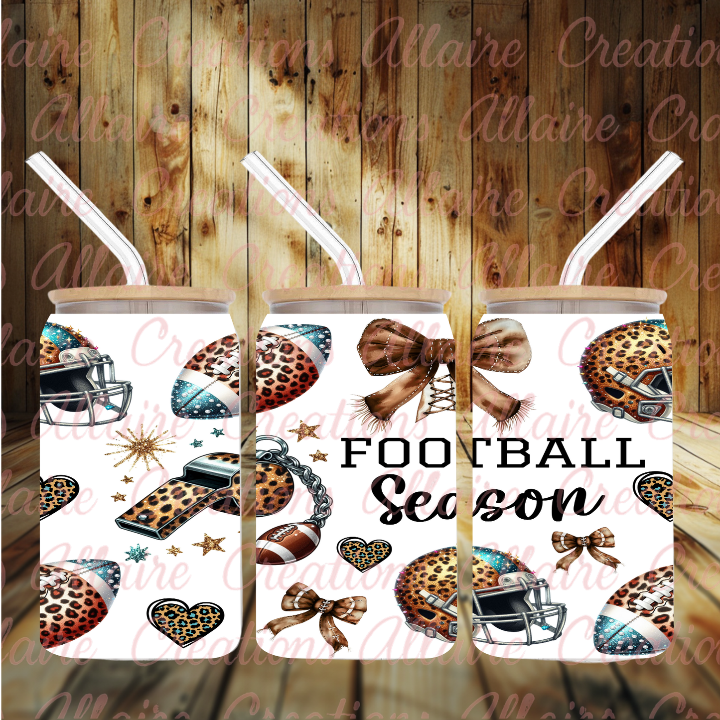 Football Season Glass Tumbler