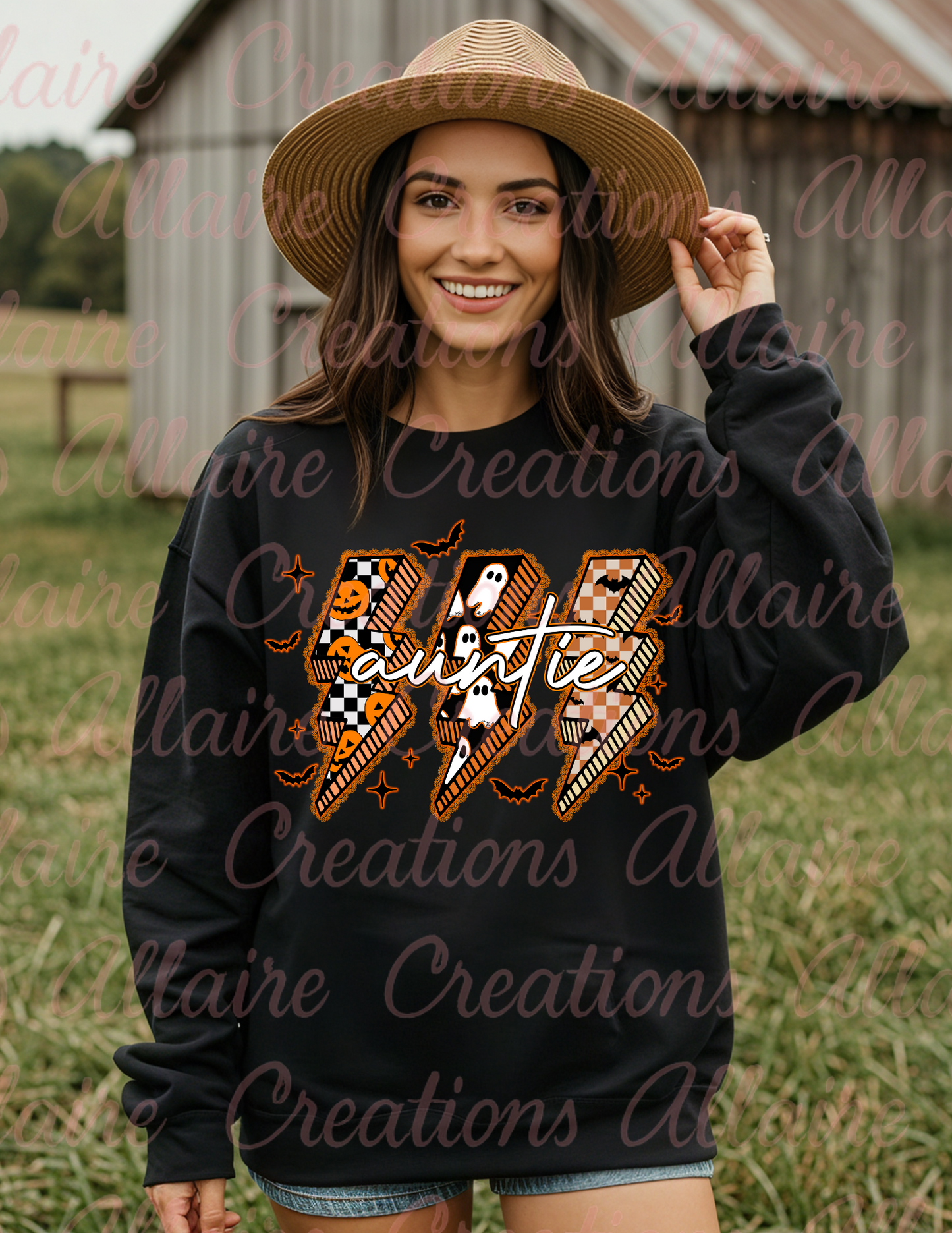 Auntie Lighting Bolts Crew Neck