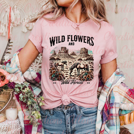 Wild Flowers Wild Horses Tee