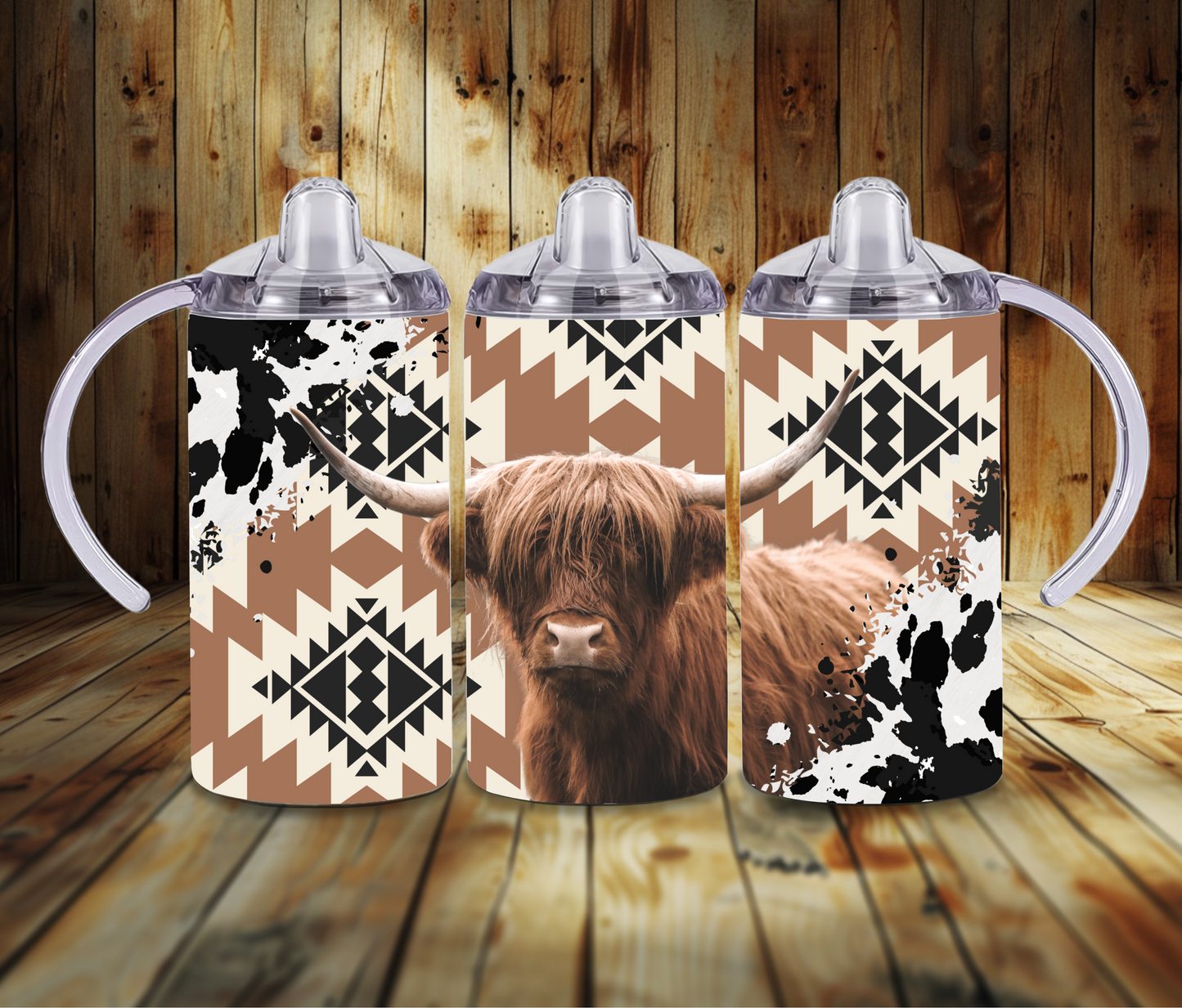 Highland Cow Brown Sippy Cup