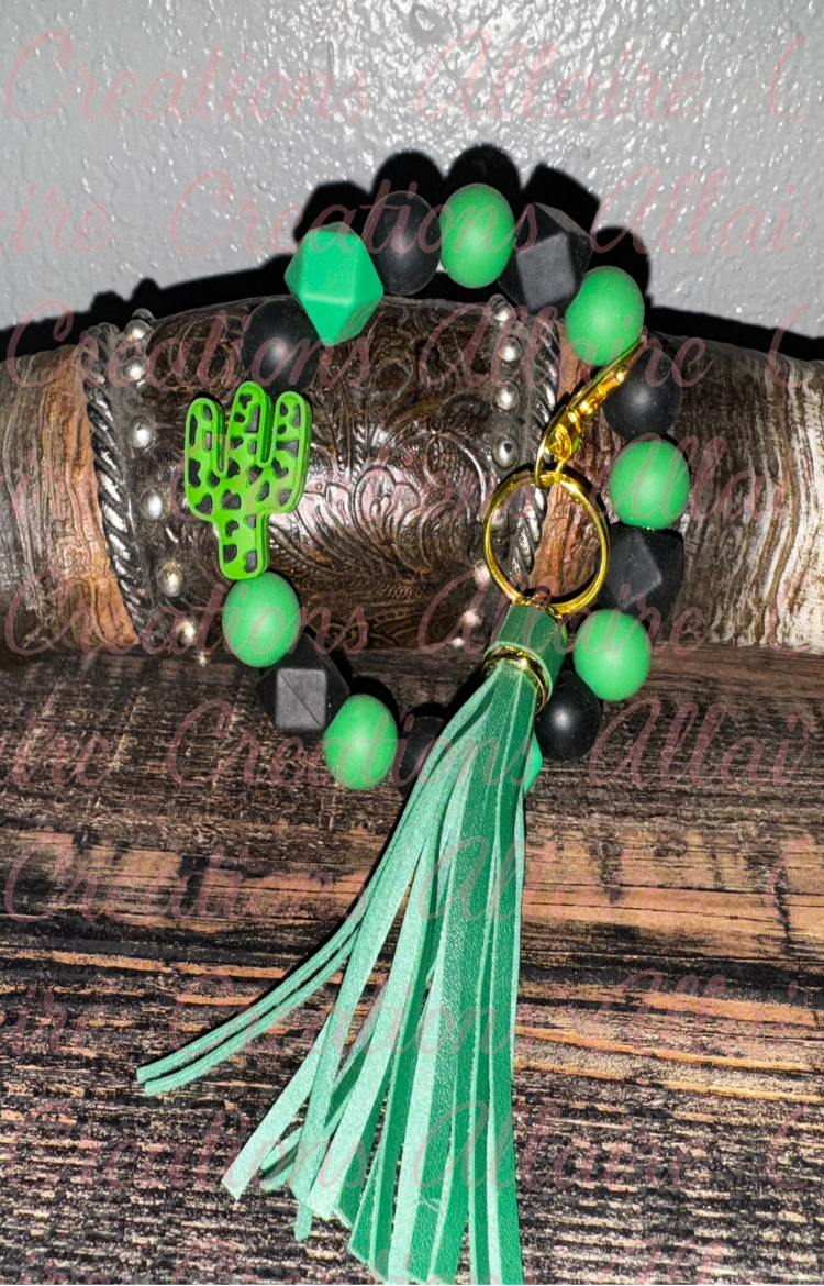 Green Cactus Keychains Sets