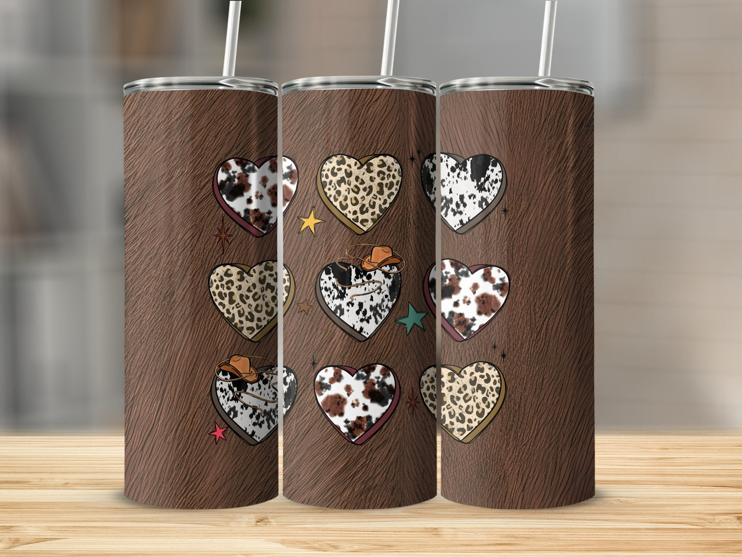 Cowhide Hearts 20oz Tumbler