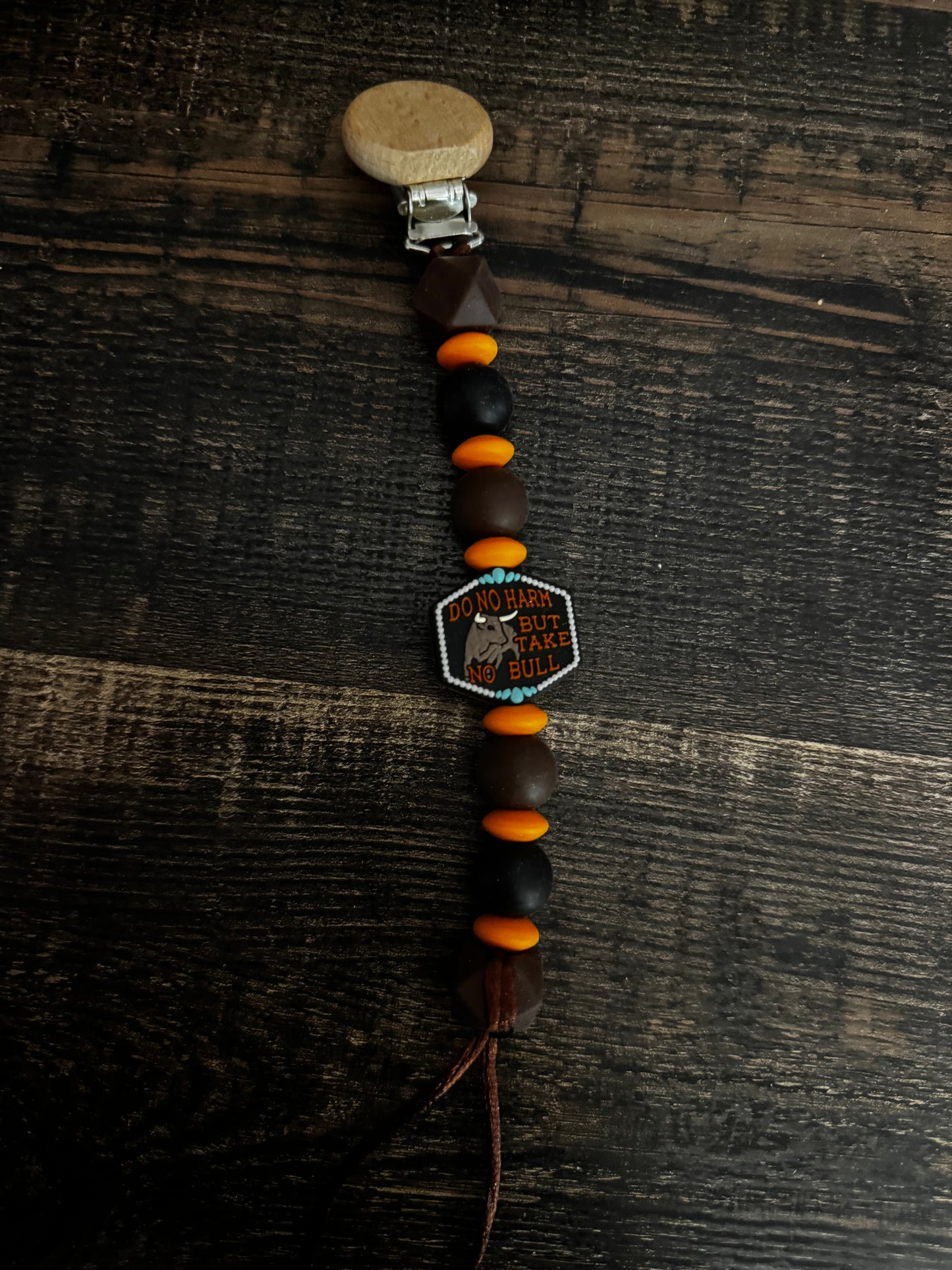 Take No Bull Silicone Pacifier Clip