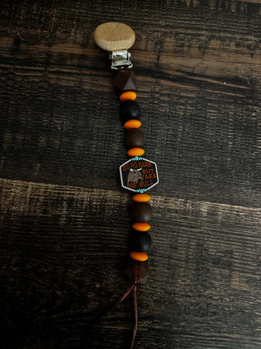 Take No Bull Silicone Pacifier Clip