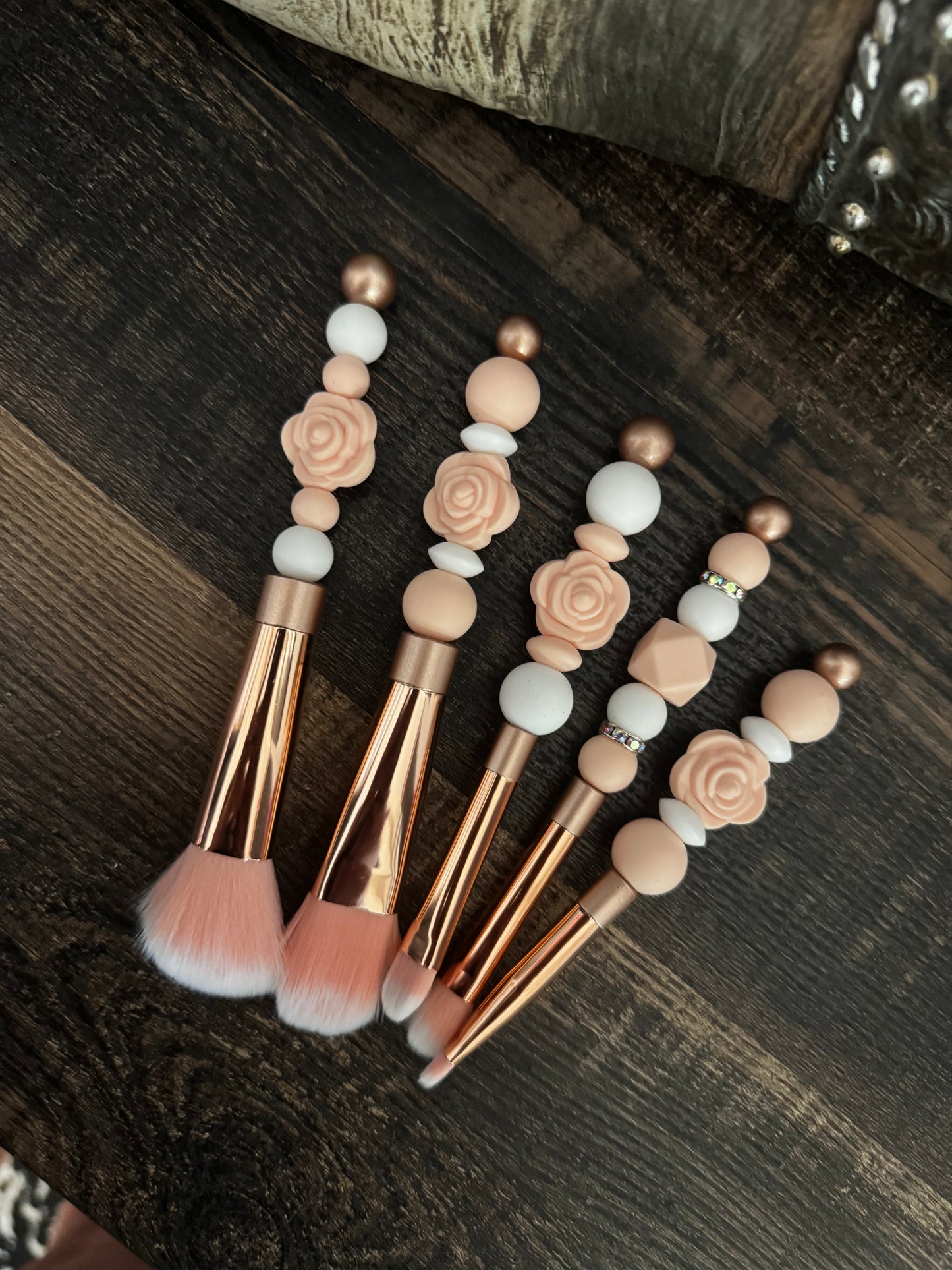 Peach Roses Makeup Brushes