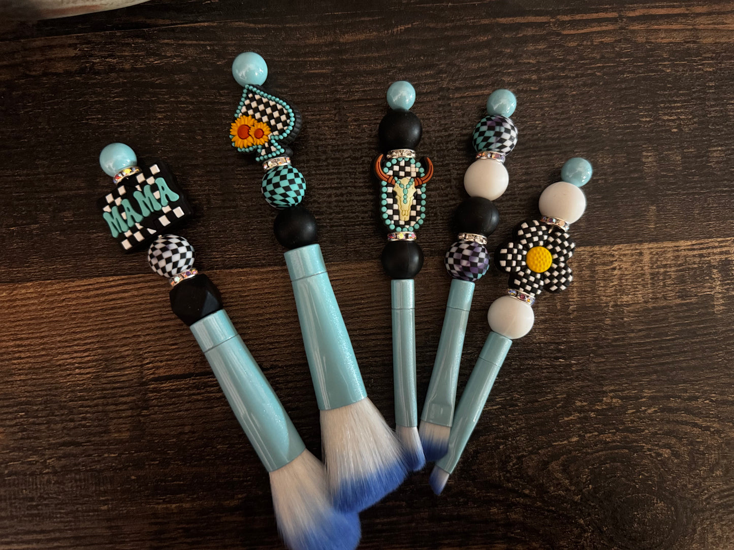 Blue Mama Set Makeup Brushes