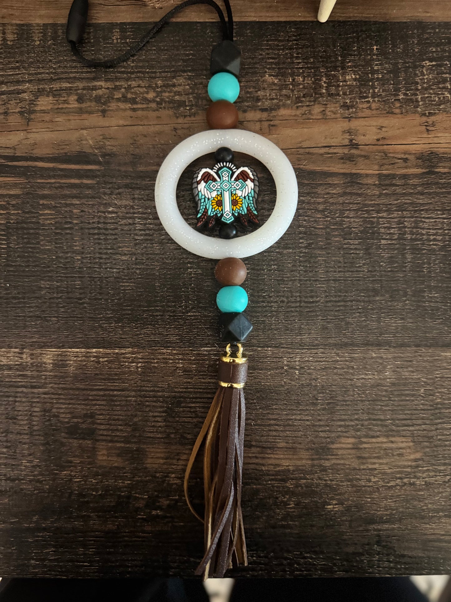 Cross W Wings Car Mirror Hangers