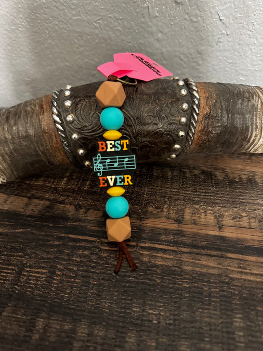 Musical Best Dad Ever Silicone Key Chain