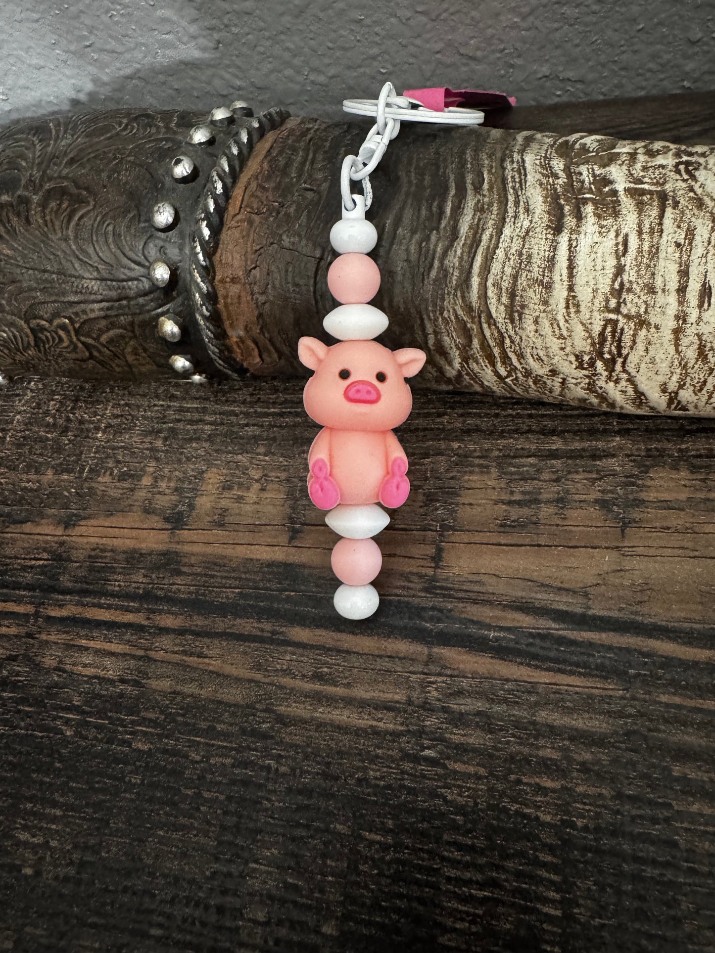 Pink Pig Short Keychain