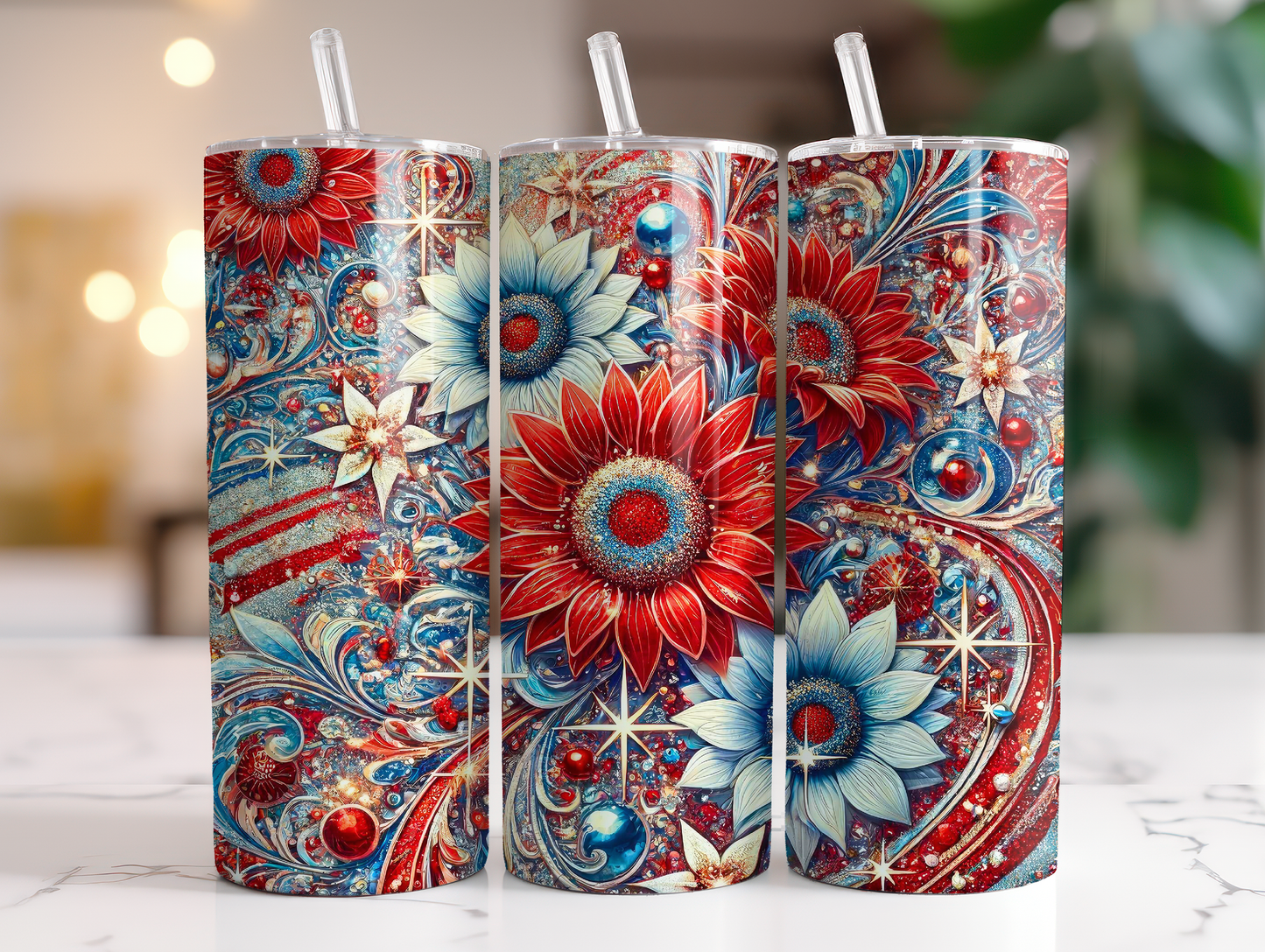 USA Sunflowers 20oz Tumbler
