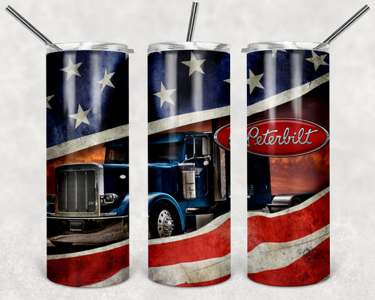Blue Peterbilt 20oz Tumbler