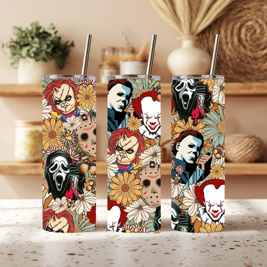 Flowered Halloween 20oz Tumbler