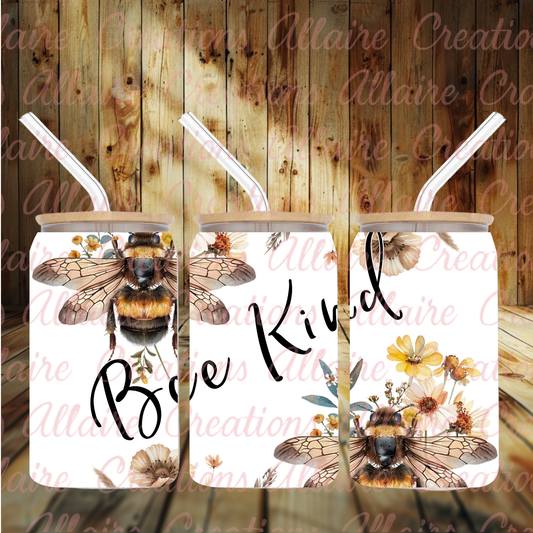 Bee Kind Glass Tumbler