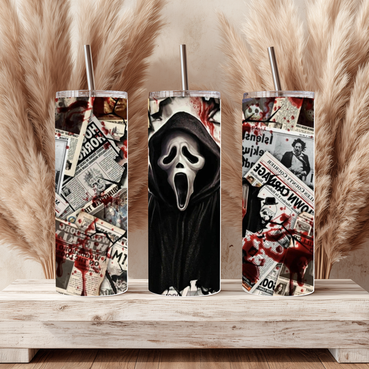 Scream Newspaper Halloween 20oz Tumbler
