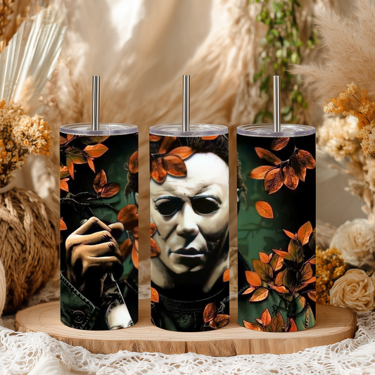 Michael Myer Flowered Halloween 20oz Tumbler