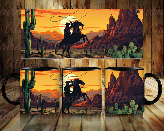 Cowboy Sunset Coffee Mug