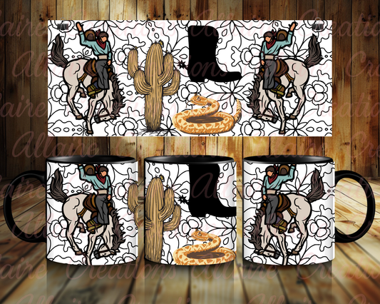 Bucking Cowboy Coffee Mug