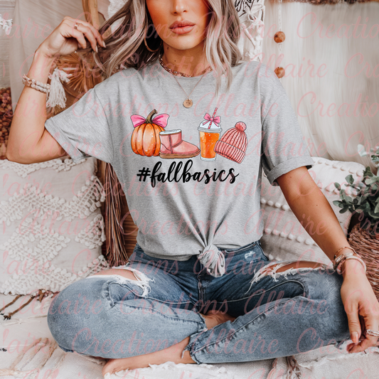 Pink Fall Basics Tee