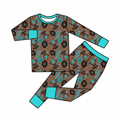 Brown Western  Bamboo 2pc