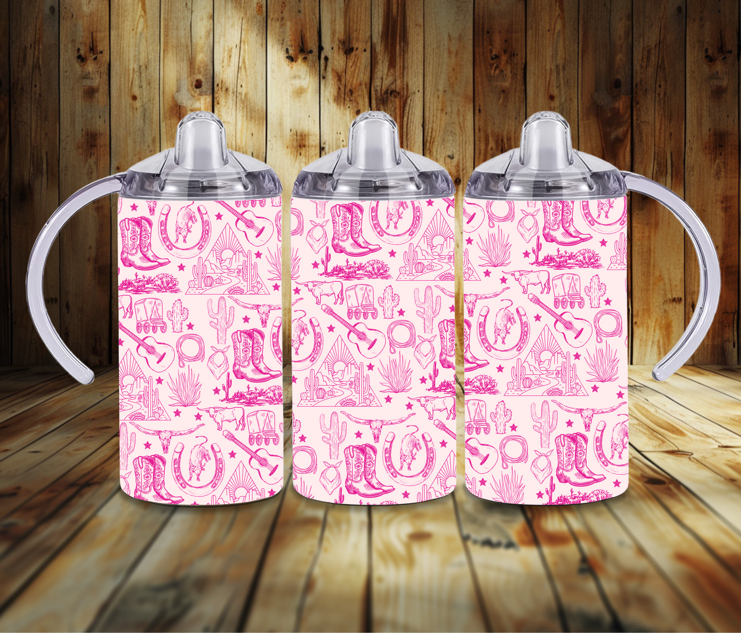Pink Cowgirl Western Sippy Cup