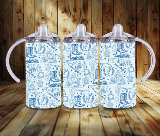 Blue Cowboy Western Sippy Cup