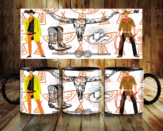Cow Skull Cowboys Coffee Mug