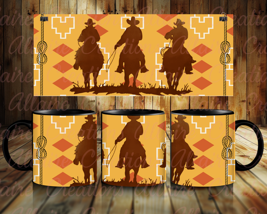 Yellow Cowboy Ridding Coffee Mug