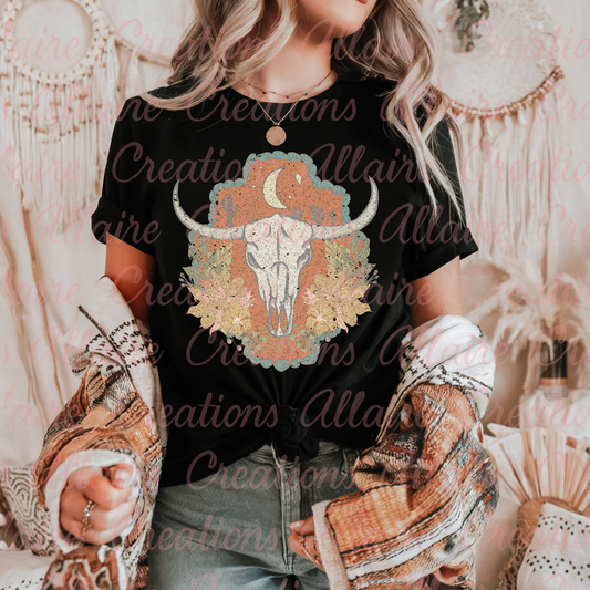Cow Skull Western Tee