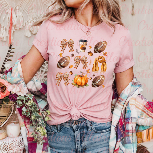 Fall bow, coffee, pumpkins Tee
