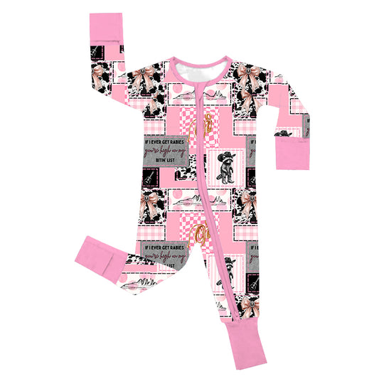 Pink Rabies  Bamboo Zipper