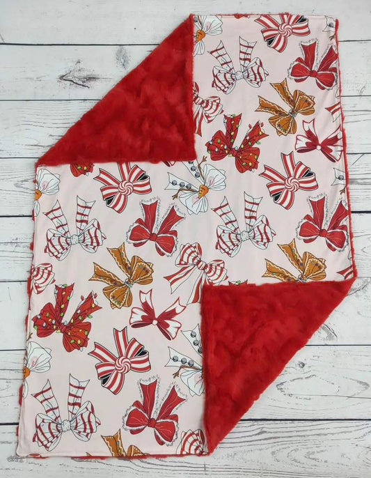 Red Bow Baby Blanket