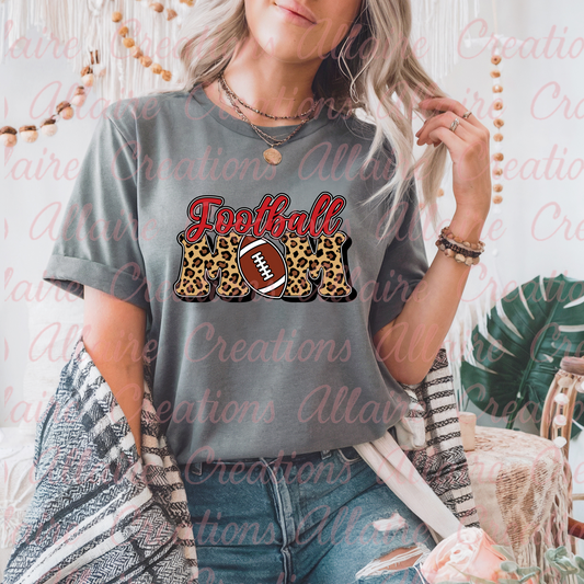 Red Football Mom Tee