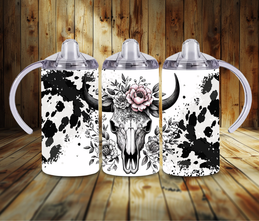 White Cow Skull Sippy Cup