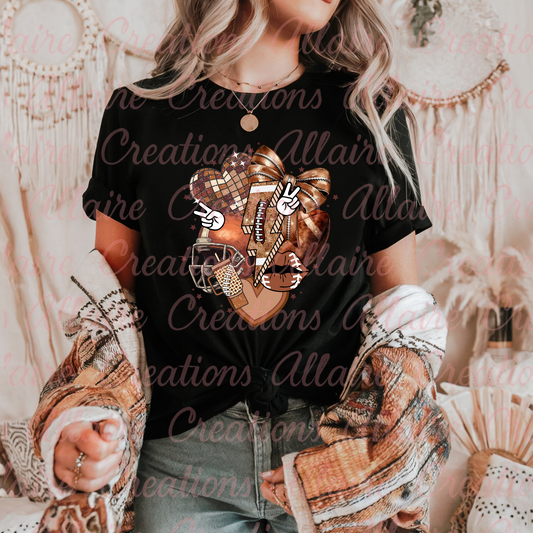 Football Lighting Bolt Graphic Tee