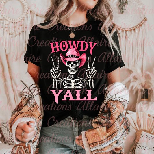 Howdy Yall Skeleton Tee