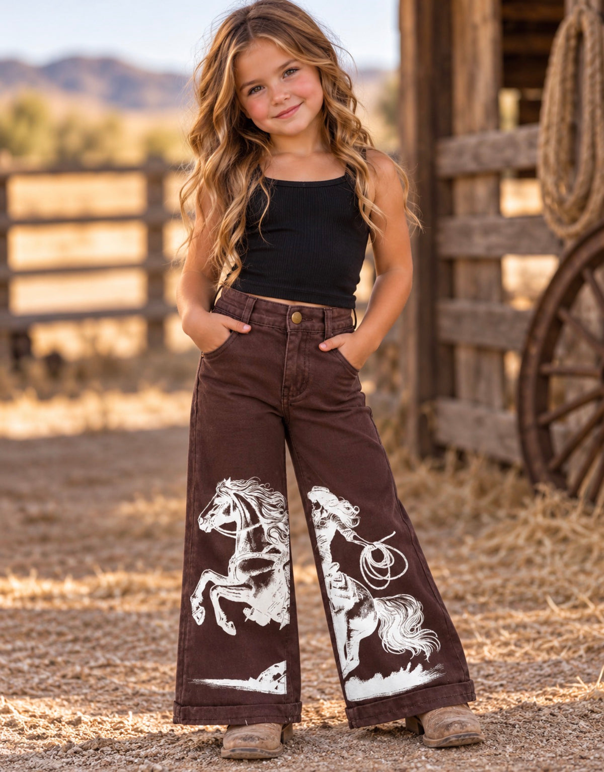 Brown Western Pants