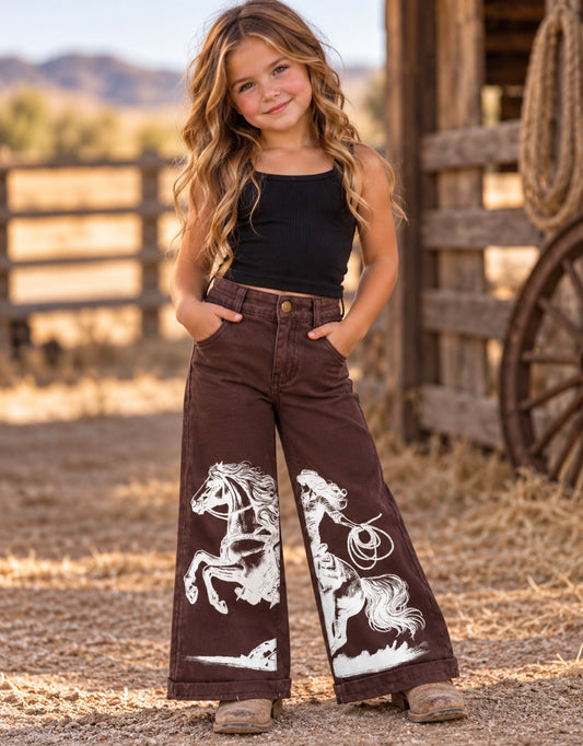 Brown Western Pants