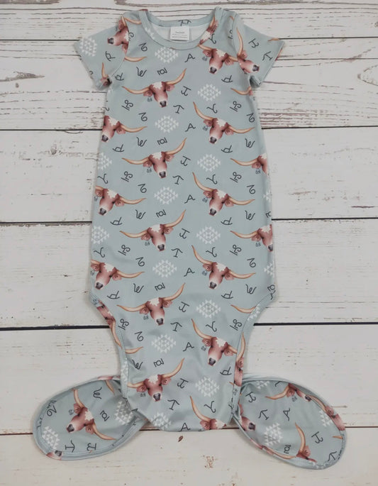 Highland Cow Newborn Gown