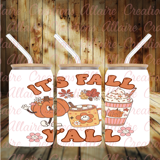 It's Fall Yall Glass Tumbler