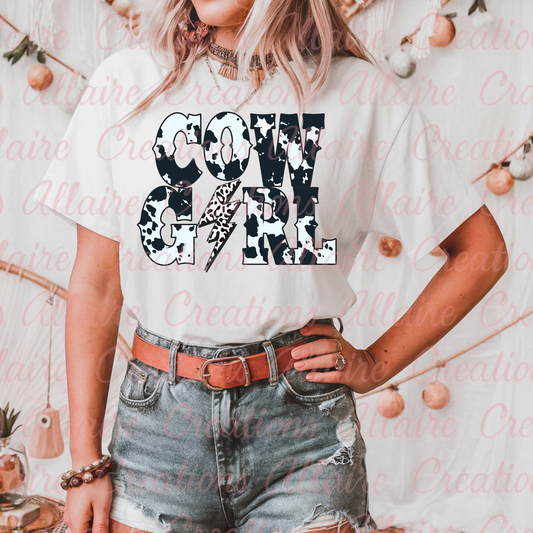 Cow Print Cowgirl Tee