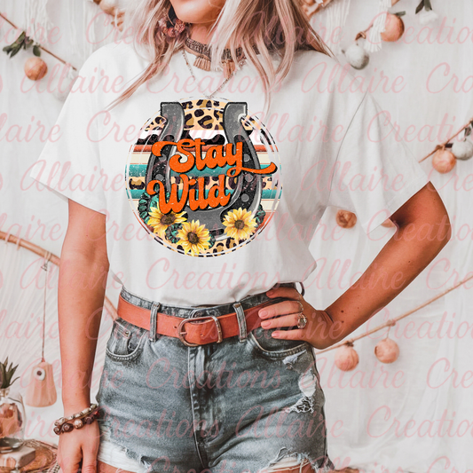 Stay Wild Horseshoe Tee
