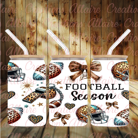 Football Season Glass Tumbler