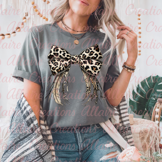 Leopard Print Western Bow Tee